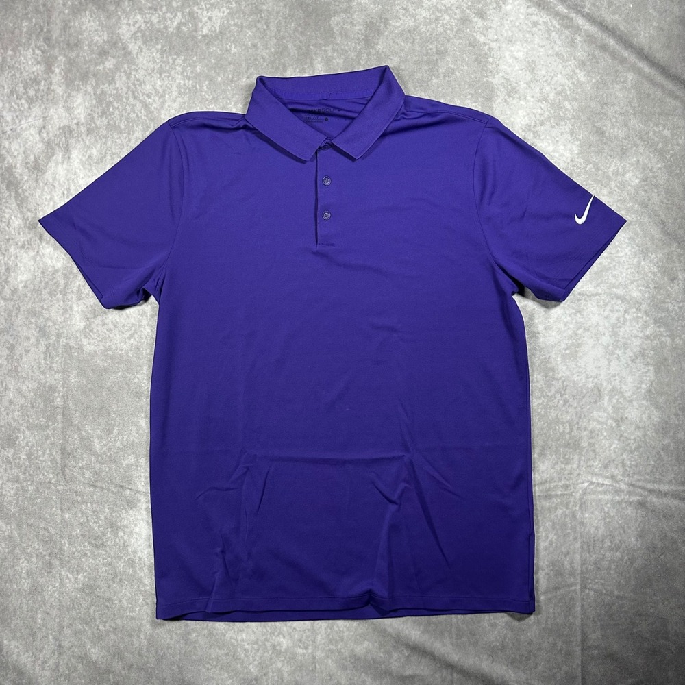 Nike Golf Dri-FIT Polo Shirt Mens Large Purple Standard Fit Short Sleeve Preppy